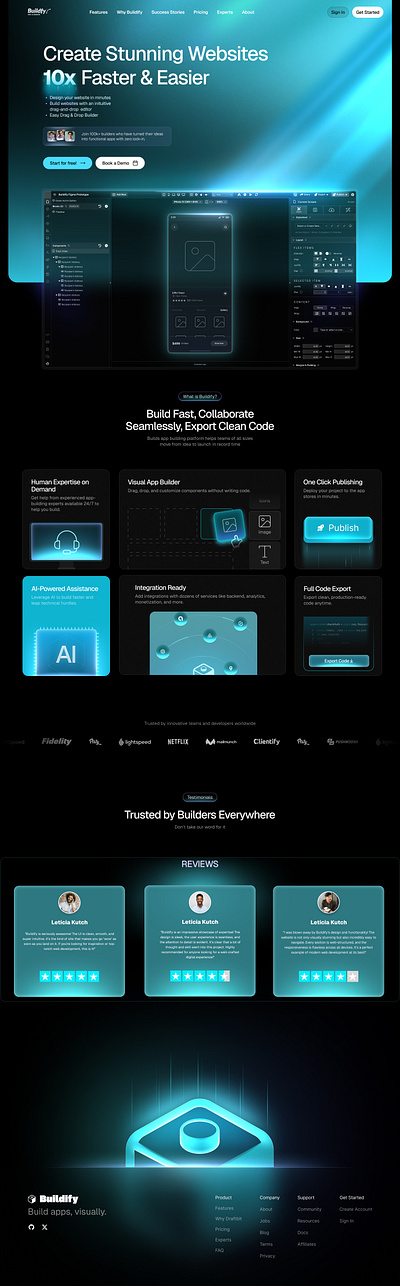 Buildify – AI-Powered Visual Website & App Builder app app design branding design design inspiration graphic design illustration landing page portfolio product design project saas ui ux ux ui design web design web design inspiration website