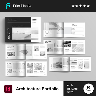 Architecture Portfolio Template Landscape architecture architecture portfolio arichitec branding brochure clean flyer graphic design interior layout magazine minimal design modern modern architecture photography portfolio portfolio design print simple template