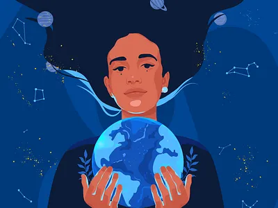 Mother Earth charachter character color earth ecology fashion graphic illustration illustrator love peace planet woman