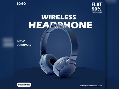 Headphone Social Media Post Design advertising banner design gadget graphic design headphone jbl photoshop social media post design