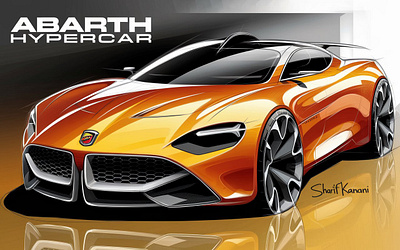 Abarth Hypercar Exterior Design Sketch By: Sharif Kanani abarth automobile car cardesign carsketch design designer hypercar sketch sketchbook sketching vehicle