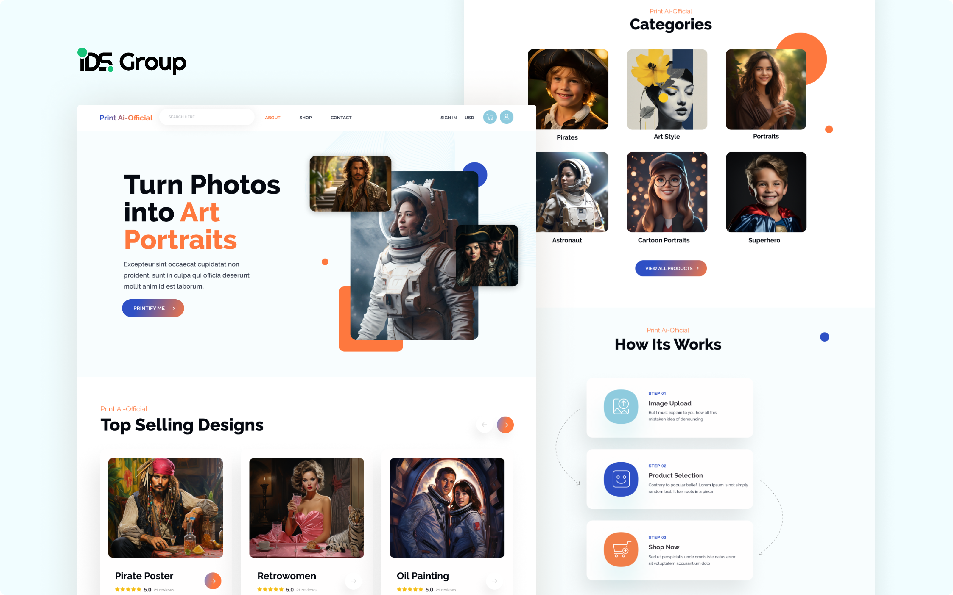 Print Ai-Qfficial design e commerce ui ux