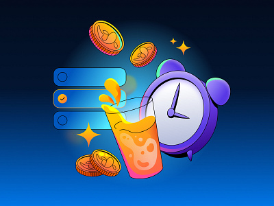 Onboarding 2 app branding colorful design figma food gradient graphic design illustration lighting mobile rewards vector vibrant