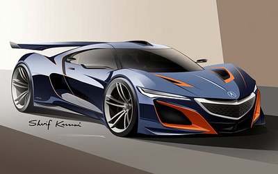 Acura Hypercar Exterior Design Sketch By: Sharif Kanani acura automobile automotive car cardesign carsketch design designer sketch sketchbook sketching vehicle