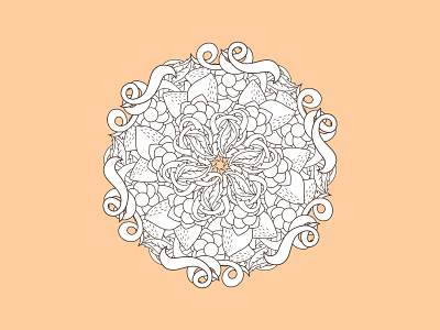 Mandala with flower and leaf for design wreath