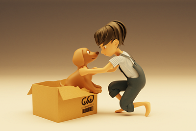 My Polly 3d 3dmodeling character design dog modeling puppy