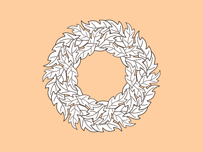 Wreath with leaf Frame, border for design wreath