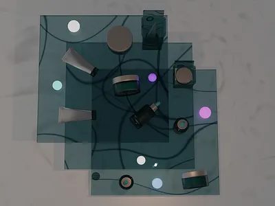 Продолжение проекта в профиле - косметика для компании GB 3d 3д модель 3д продукт branding design graphic design green logo блендер блендер 3д дизайн продукта изумруд косметика крем минерал минимализм стекло сыворотка упаковка фотошоп