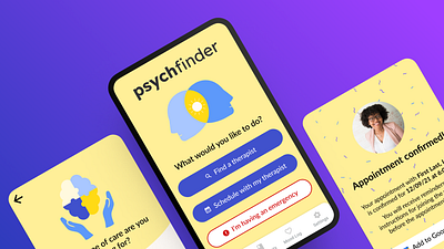 Psychfinder - a Mental Health App healthcare mental health product design ui ux