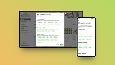 Add a Feature - Sitewide Dietary Filtering for Instacart feature product design ui ux