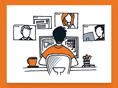 Remote Work Illustration branding design illustration vector