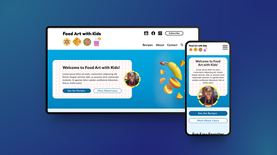 Food Art with Kids - a Creative Cooking Site cooking product design recipe ui ux