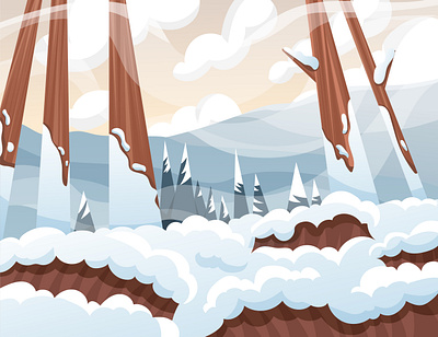 Vector winter forest landscape adobe adventure art branding cartoon comission forest graphic design illustration landscape landscape illustration nature nature illustration vector vector art winter