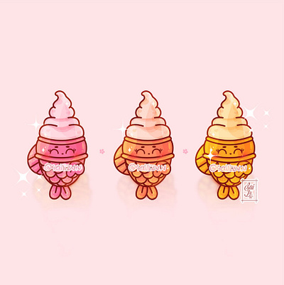 Japanese Desserts: Taiyaki Flavors. adorable adorable lovely art artcute artwork chibi concept creative cute cute art design digitalart food graphic design illustration ilustration japon kawaii magic