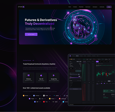 dynamX - Crypto Futures & Derivatives Exchange 📈 app blockchain crypto dashboard defi derivatives design exchange figma finance trading ui ux