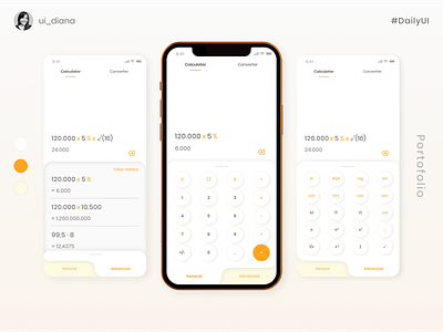 Calculator App android button calculator challenge dailyui design dribbble exploration ios neumorphism portofolio ui uiux ux