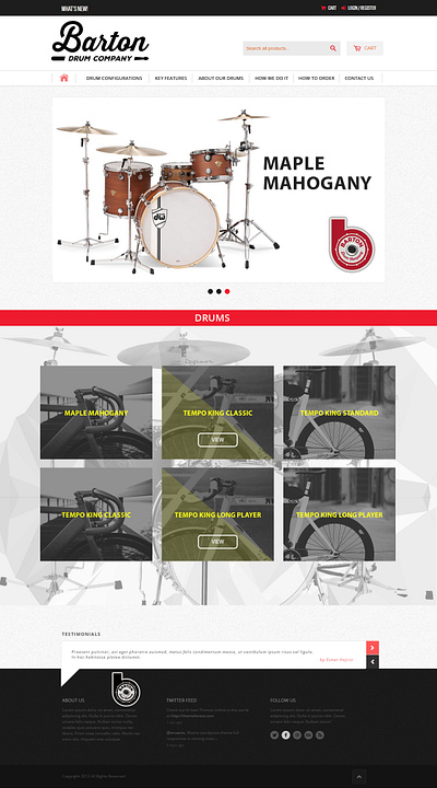 Website Design for Barton Drum company graphic design logo ui