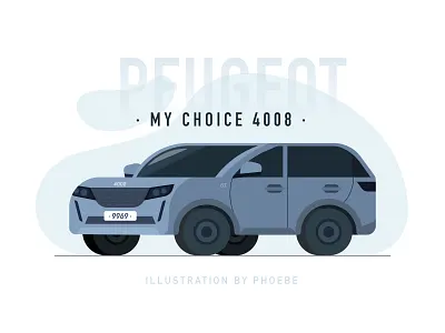 Peugeot 4008 adobe illustrator design illustration