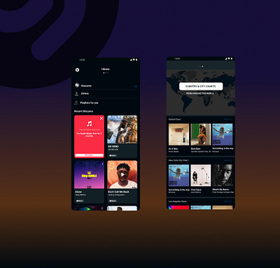 Shazam Application mockup app design graphic design illustration typography ui ux