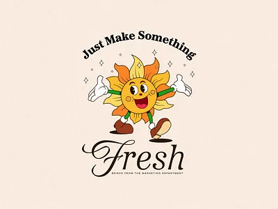 Just Make Something Fresh cartoon character design design brief flat flower fresh funny illustration marketing minimal vector