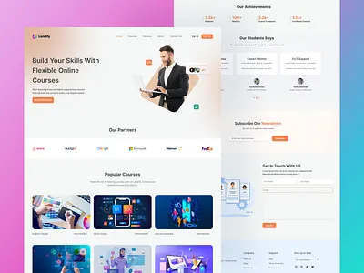 Educational Landing Page Design branding home page design landing page ui user interface design website design