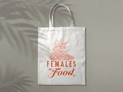 Tote Bag Design for Females in Food bag bag design brand branding design digital digital art female feminine food identity branding illustration linear art modern tote tote bag tote bag design tote design vector