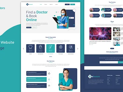 eDoctor Home Page branding colorfull creative design design dribbble best shot graphic design hello dribble home page illustration landing page logo ui ux website