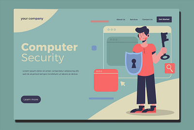 Security - Landing Page app branding design illustration interface landing landing page media service onboarding page security technology ui ui design ux ux design walkthrough web web development website