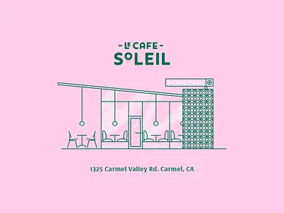 Le Cafe Soleil, Carmel CA branding design graphic design illustration logo typography