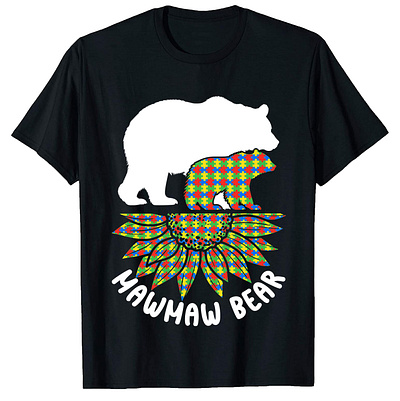 Mawmaw bear autism awareness t-shirt designed autism vector t shirt t shirt design