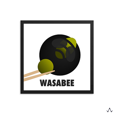 WasaBEE bee branding design digital painting graphic design green illustration japan logo photoshop ui ux vector wasabee wasabi