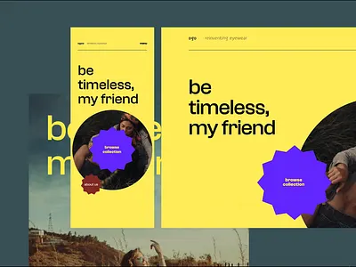 Eyewear Branding - Be Timeless animation figma gif ui ui design web webdesign
