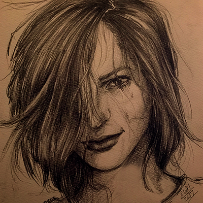 Portrait 02 girl illustration illustrator pencil drawing portrait woman