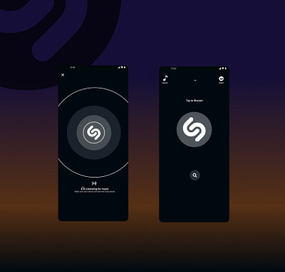 Shazam mockup design graphic design ui ux