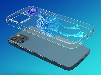 iPhone 12 pro case 12pro 3d printing apple case clear design illustration iphone logo portrait protection smartphone transparent