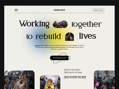Homeless design graphic design landing landing page ui uiux web