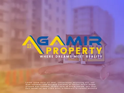 Agamir property logo branding bulding bulding logo design graphic design logo logo branding logo desig logos realest realest logo typography word word mark word mark logo