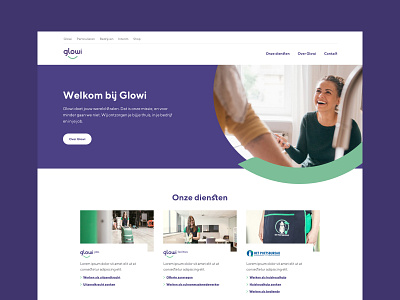 Glowi branding design illustration layout logo ui ux web webdesign website