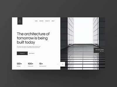 Architecture Landing Page - Slider Animation architecture image slider interaction interaction design minimal motion design motion ui slider animation ui ux web slider web ui website