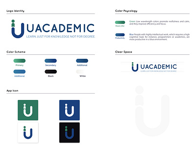 Uacademic Logo Design academic adobe illustrator cc app appicons black blue branding business degree education graphic design green knowledge knowledgeispower learning logo uacademic ui vector white