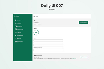 Daily UI 007 - Settings dailyui design ui ui designer uidesign uxdesign