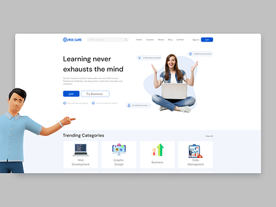 Course Care Online Learning Platform Ux Ui Case Study app design apps branding case study design graphic design illustration landi landing page logo product design ui ux website