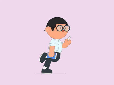 教师奔跑 ae animation character illustration motion run teacher