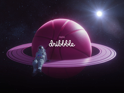 Hello dribbble! 3d astronaut c4d octane visual design