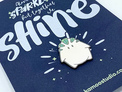 Enamel Pin – Glowing Kamoo character – Kamoo Studio® - The Lab character cute enamel pin goodies illustration kamoo kamoo lab kamoolab kamoostudio kawaii pin product product design