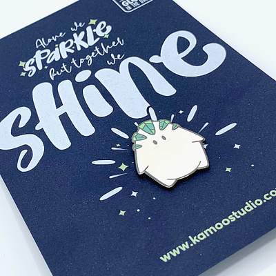 Enamel Pin – Glowing Kamoo character – Kamoo Studio® - The Lab character cute enamel pin goodies illustration kamoo kamoo lab kamoolab kamoostudio kawaii pin product product design