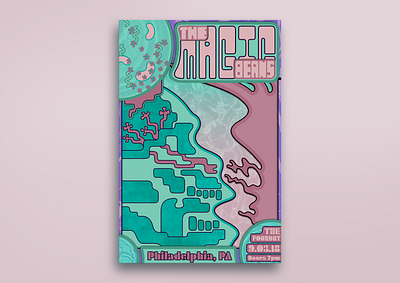 'Magic Beans' Philly Tour Poster 2018 adobe illustrator adobe photoshop band merch colorado design gig poster graphic design groovy illustration music poster music promotion psychedelic show poster trippy