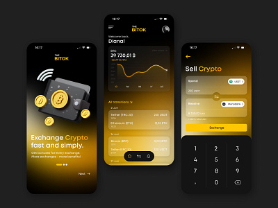 Cryptocurrency Exchange - Mobile App app bitcoin branding coin crypto crypto exchange cryptocurrency cryptowallet design ethereum exchange finance mobile money prototype ui uiux ux wallet web