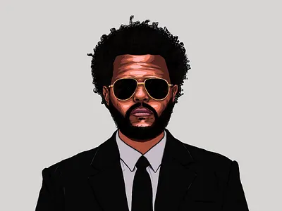 the weeknd cartoon draw face famous portrait portrait draw the weeknd