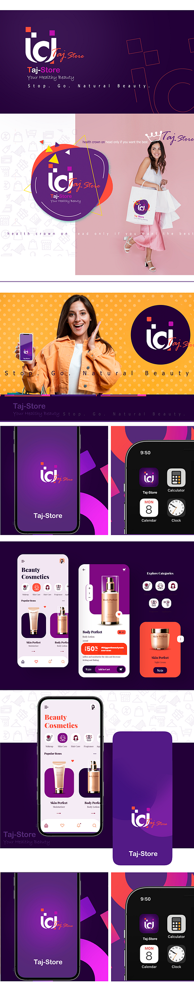 TAJ-ECOMMERCE APP branding graphic design product design ui ux